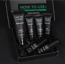 Load image into Gallery viewer, Skin Care Set for Men Essential Routine Daily Face Wash Facial Scrub Moisturizer SPF Night Cream Hydrated Skin Gifts For Men Ski
