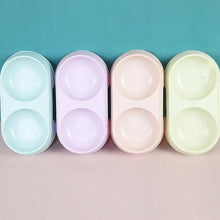 Load image into Gallery viewer, Non-Slip Double Pet Bowls Food &amp; Water Feeder for Cats and Small Dogs BPA-Free Easy-Clean Raised Pet Dishes in 4 Colors
