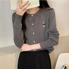 Load image into Gallery viewer, Korean V Neck Knit Cardigan
