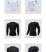 Load image into Gallery viewer, Gym Sports T-shirts for Men Long Sleeve Tights Boxing Sportswear Breathable Quick Dry Fitness Tops Male Outdoor Training Clothes
