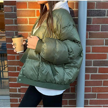 Load image into Gallery viewer, Women winter coats 2024 New in coats Couple style loose V-neck long sleeved top Thick and warm women's coat cotton-padded jacket
