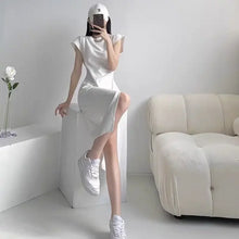 Load image into Gallery viewer, Chic Minimalist White Midi Dress

