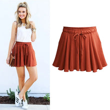 Load image into Gallery viewer, Women Shorts Summer Chiffon Casual Shorts Female Wide Leg Elastic High Waist Shorts Wide Leg  Womens Shorts Summer
