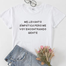 Load image into Gallery viewer, Fashion Spanish Women T-shirts camiseta de mujer Short sleeve tops Casual Cotton woman tshirt tee black white
