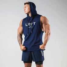 Load image into Gallery viewer, Men's Workout Hooded Tank Tops Bodybuilding Muscle Cut Off T Shirt Sleeveless Gym Hoodies
