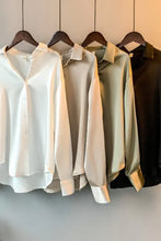 Load image into Gallery viewer, Elegant Satin Polo Office Blouse
