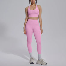 Load image into Gallery viewer, New Yoga Set for Woman Summer Gym Sports Running Bra Top Breathable Peach Buttocks Women Leggings Solid Color Yoga Set
