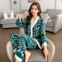 Load image into Gallery viewer, Ice Silk V Neck Pajama Set
