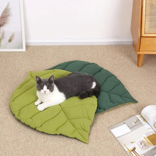 Load image into Gallery viewer, Leaves Shaped Pet Bed Reversible Soft Washable Non Slip Cushion For Cats Dogs Indoor Travel Camping Comfortable Cozy Cooling Mat
