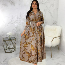 Load image into Gallery viewer, Women's Fashion  New Sexy Elegant Dress Temperament Digital Printing Long Shirt Dress Ladies Elegant Commuter Casual Dress
