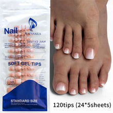 Load image into Gallery viewer, New 120Pes False Nails on Legs French Short Sguare Press on Toe Nails Foot False Nails Feet for Women JZJCDJ01
