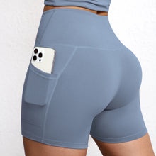 Load image into Gallery viewer, Yoga Shorts with Pockets High Waist Butt Lifting Cyclings Tights Outdoor Workout Jogging Shorts Sportswear Gym Running Short
