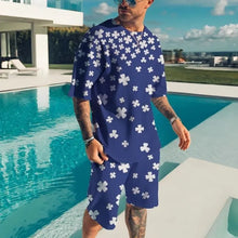 Load image into Gallery viewer, New Men's Tracksuits Summer Round Neck T-shirt Set 3D print Tracksuit Short Sets Casual Sports Suit T-shirts Two-piece suit
