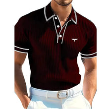 Load image into Gallery viewer, Men's Short Sleeve Polo Shirt with Buttons Casual Entertainment Decorative Whit Logo Clothing Leisure Fashion Polo

