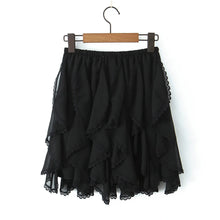 Load image into Gallery viewer, Summer Clothes Pleated Skirts Women Mini Skirts Luxury Designer Ruffle Skirts Elegant Japanese Y2k Black Lace Skirts Lace Trim
