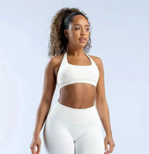 Load image into Gallery viewer, KEEP THAT PUMP Strappy Sports Bra With Logo High Support Womens Yoga Seamless Workout Top Elasticity Fitness Running Gym Bras
