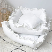 Load image into Gallery viewer, Pet Dog Lace Bed Cat Bed Cute Puppy Square Sleeping Cushion Bed Cat Sofa Warming Dog Nest with Pillow Washable Pet Bed S~L
