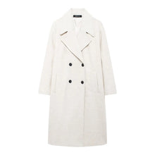 Load image into Gallery viewer, Winter Coat For Women 2024 Solid Lapel Double Breasted Long Cardigan Top Female Pokcet Streetwear Woman New In OuterCoat

