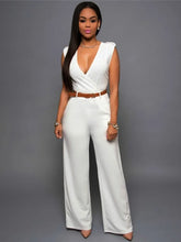Load image into Gallery viewer, Elegant Deep V Wrap Jumpsuit
