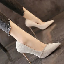 Load image into Gallery viewer, High Heels Women with 2024 New Spring and Autumn Pointy Women's Shoes Dress Wedding Shoes Temperament Banquet Single Shoes
