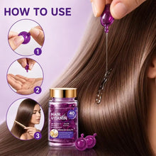 Load image into Gallery viewer, Hair Vitamin Serum Capsules 40Pcs With Moroccan Jojoba Oil Keratin Nourishing Hair Oil For Dry Damaged Frizzy Repair Hair Care
