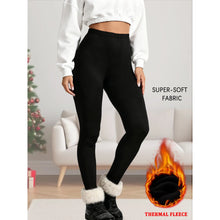 Load image into Gallery viewer, Women's thermal fleece lined leggings. Super soft Low Rise design perfect for yoga, running and Winter activities

