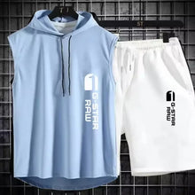 Load image into Gallery viewer, Men's track suit summer sportswear two-piece t-shirt shorts brand tracksuit jogging men's sports suit fitness clothes exercise
