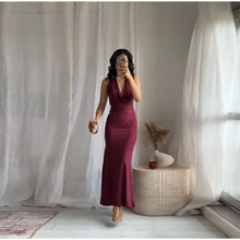 Load image into Gallery viewer, Vintage Deep V Sleeveless Evening Dress
