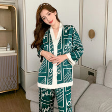 Load image into Gallery viewer, Ice Silk V Neck Pajama Set
