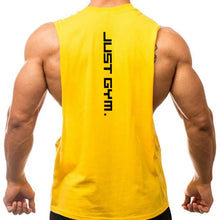 Load image into Gallery viewer, Gym Clothing Men Sides Cut Off T-shirts Dropped Armholes Tank Tops Workout Fitness Sleeveless Vest Outdoor Jogging Undershirt
