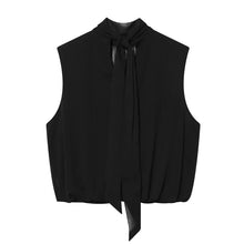 Load image into Gallery viewer, Women's Top 2026 New Spring Summer Fashion Black Sleeveless Pleated Top for Women Casaul Chic Women Top
