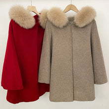 Load image into Gallery viewer, Hooded Fur Trim Wool Coat
