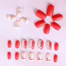 Load image into Gallery viewer, 24PCS Short False Nails With Rose Leaf Design Pressed On The Nails, Glossy Glue, Black Full Coverage Acrylic False Nails
