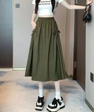 Load image into Gallery viewer, Drawstring Cargo A-Line Midi Skirt
