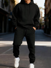 Load image into Gallery viewer, Man Hoodie Set Winter Solid Color Two Pices Sets Long-Length Street Clothes Casual Sports Sweatpant Hoody Unisex Fashion Suit
