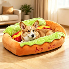 Load image into Gallery viewer, Pet Bed Hot Dog Shaped Dog Lounger Cat Sleeping Cushion Soft Fiber Puppy Warm House Removable Washable Beds for Cats Dogs
