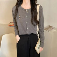 Load image into Gallery viewer, Korean V Neck Knit Cardigan
