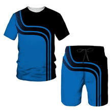 Load image into Gallery viewer, New Men's Tracksuits Summer round neck T-shirt Oversized Men Trend Casual Tracksuits 3D Print T-shirt Shorts 2 Piece Outfit

