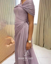 Load image into Gallery viewer, Lilac Draped One Shoulder Evening Gown
