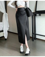 Load image into Gallery viewer, Classic Front Split Leather Skirt

