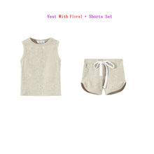 Load image into Gallery viewer, Ribbed Summer Kids Casual Set
