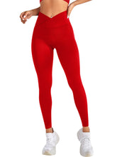 Load image into Gallery viewer, Women's Leggings Workout Cross Waist Elastic Bubble Butt Fitness Seamless Yoga Sports Tight Pants
