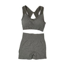 Load image into Gallery viewer, 2Pcs Women Yoga Outfit Set Sports Fitness Vest Running Workout Shorts Suit Gym Training Active Wear Handmade Accessory
