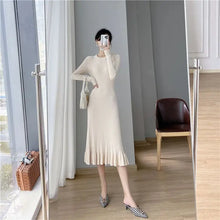 Load image into Gallery viewer, Elegant Knit Flounce Midi Dress
