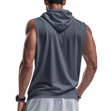 Load image into Gallery viewer, Men's Running Tank Tops Sleeveless Gym Sport T-shirt Fitness Training Workout Tee Tops Sportwear Hooded Solid Summer Men Vest
