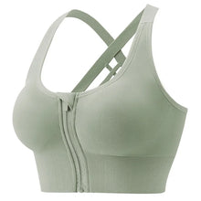 Load image into Gallery viewer, High-strength Shockproof Front-zip High Elasticity Anti-sagging Plus-size 100% Nylon High Support Seamless Sports Bra Beautiful
