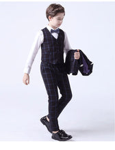 Load image into Gallery viewer, Formal Kids Plaid Tuxedo Suit
