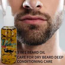 Load image into Gallery viewer, GZE 3-in-1 Beard Oil for Care - Moisturizes Beard &amp; Conditions Skin - Eliminates Flakes - For Men with Short or Long Facial Hair
