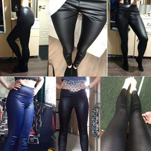 Load image into Gallery viewer, Trendy New Women's Leggings High Waisted Tight and Sexy Faux Leather Pants Colorful Yoga Pants for Women
