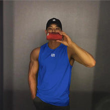 Load image into Gallery viewer, Mens Workout Tank Tops Mash Fabric Quick Dry Muscle Sleeveless Shirts Cut Off Slim Fit  Bodybuilding Gym Tees Singlet
